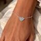 Handmade 925 Silver Fingerprint Heart Bracelet